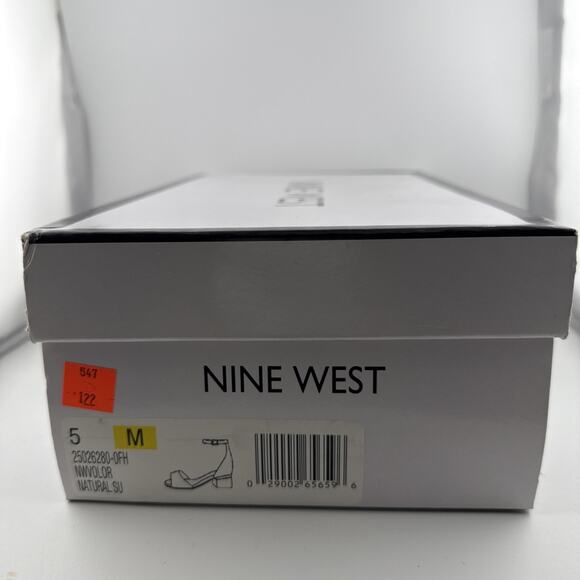 Nine West Women's Volor Heeled Open Toe Natural Sandals Size 5 M NWB - Picture 12 of 12